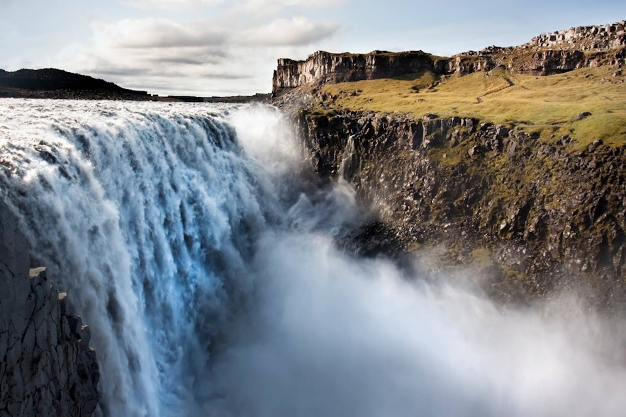 Dettifoss waterfall is in North Iceland and is the most powerful waterfall in Europe