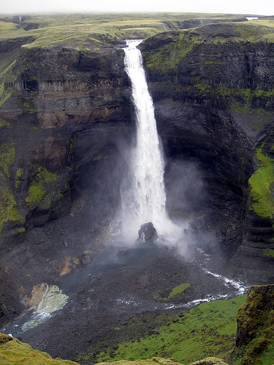 Háifoss is the second highest waterfall in iceland, by Chris 73 from Wikimedia Commons