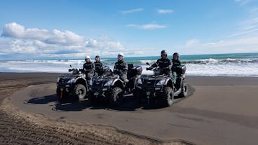 All Terrain Vehicles on one of Iceland's many black sand beaches.