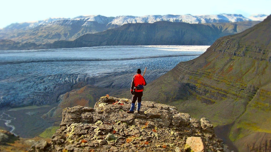Widok na lodowiec na Islandii.