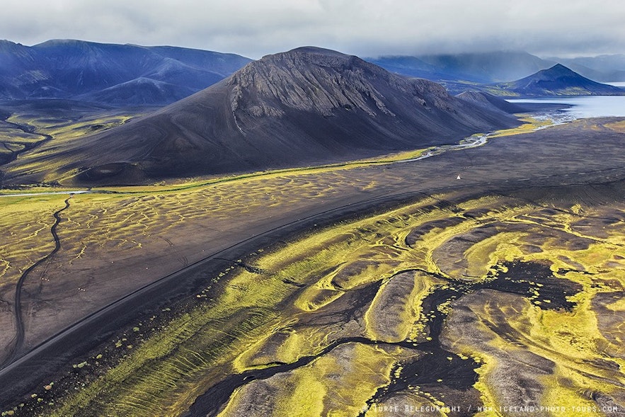 아이슬란드 중부 고원지대의 아름다운 풍경