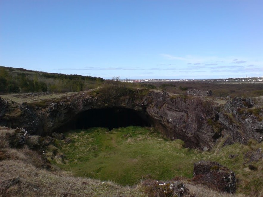 Maríuhellar cave by Clavious Rork at Panoramio, protected by Wikimedia commons