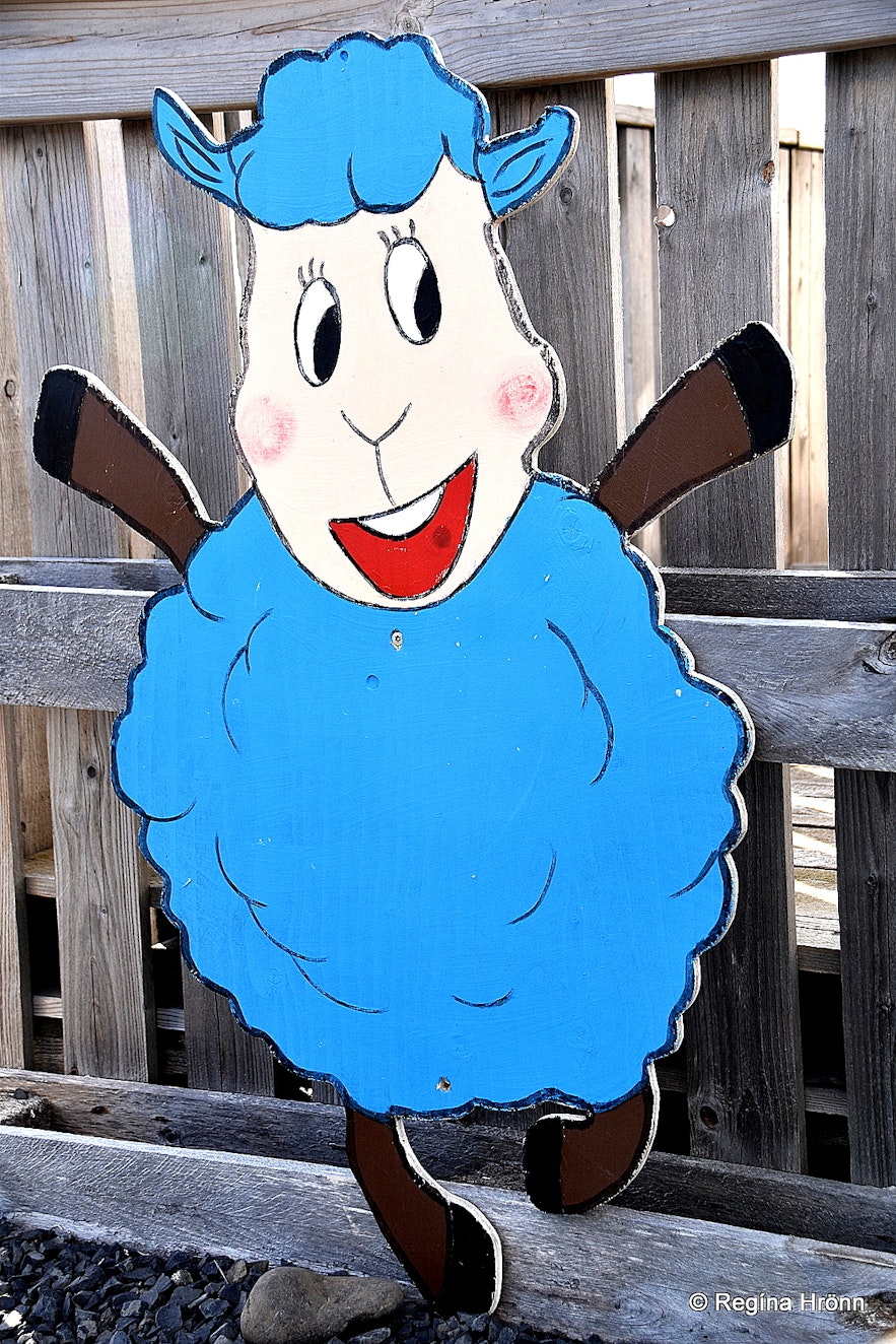 A delightful cartoon sheep outside the Sheep Farming museum at Strandir