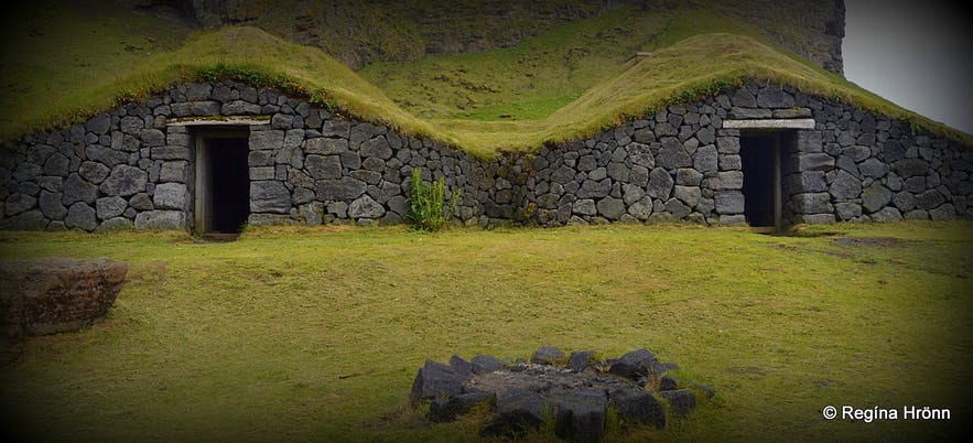 低矮的冰岛草皮屋
