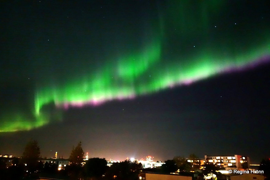 Beautiful Northern Lights in Reykjavík 