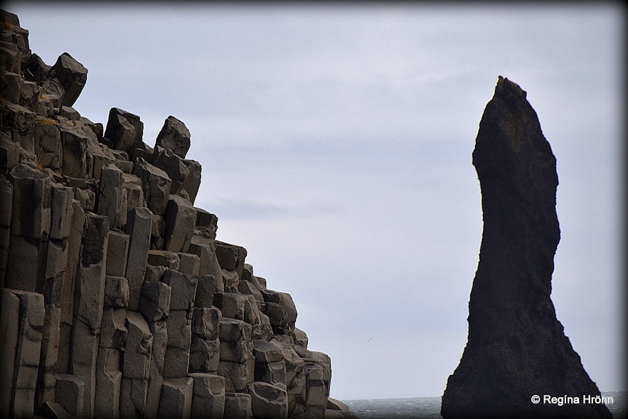 Basalt columns and sea stacks at Reynisfjara beach