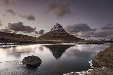 Kirkjufell mountain is a very popular stop for tourists on Iceland's Snæfellsnes Peninsula.
