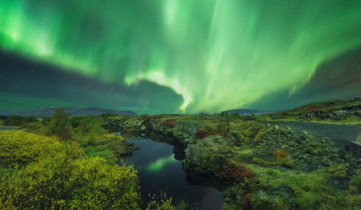 Þingvellir National Park is a wonderful place to admire the aurora borealis.