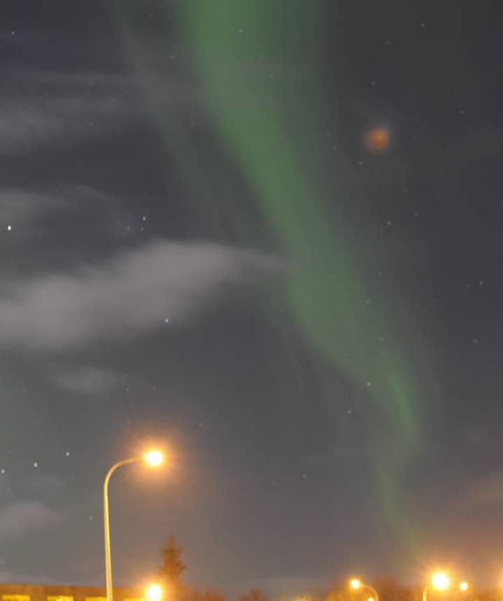 Aurora in Downtown Reykjavík!