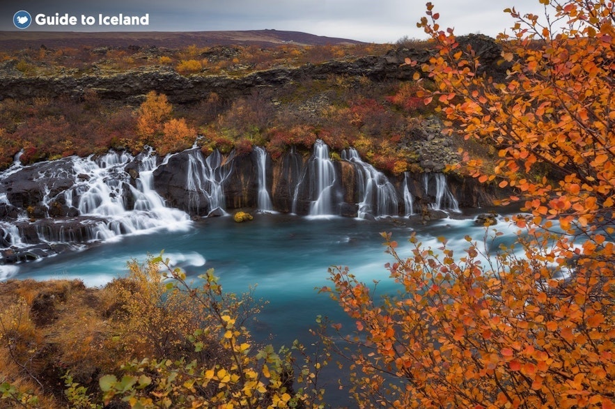 West Iceland has beautiful nature like the Hraunfossar waterfalls