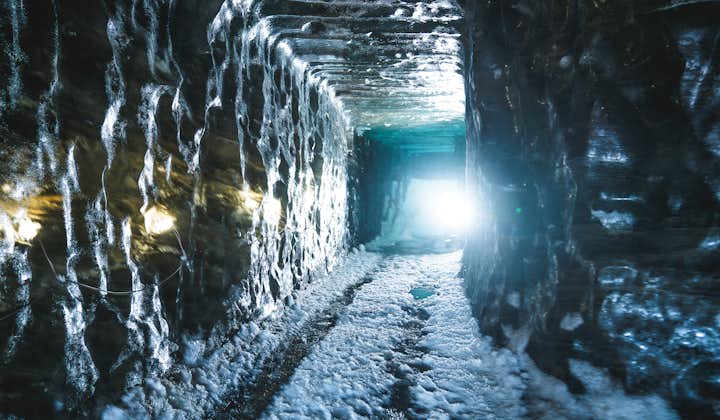 Motoneige sur glacier et visite d'une grotte de glace au Langjokull | Départ de Gullfoss