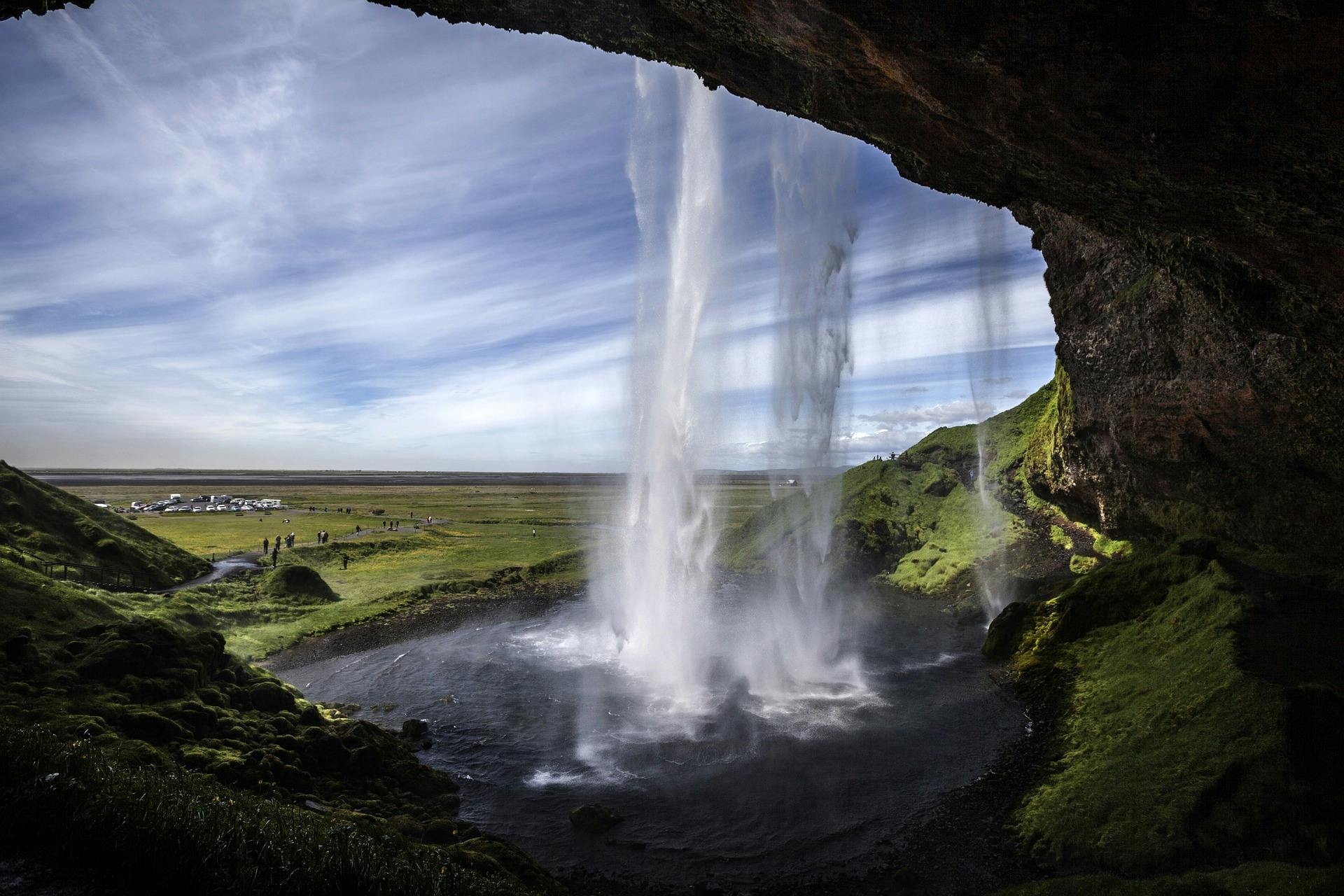 Seljalandsfoss waterfall is located in South Iceland