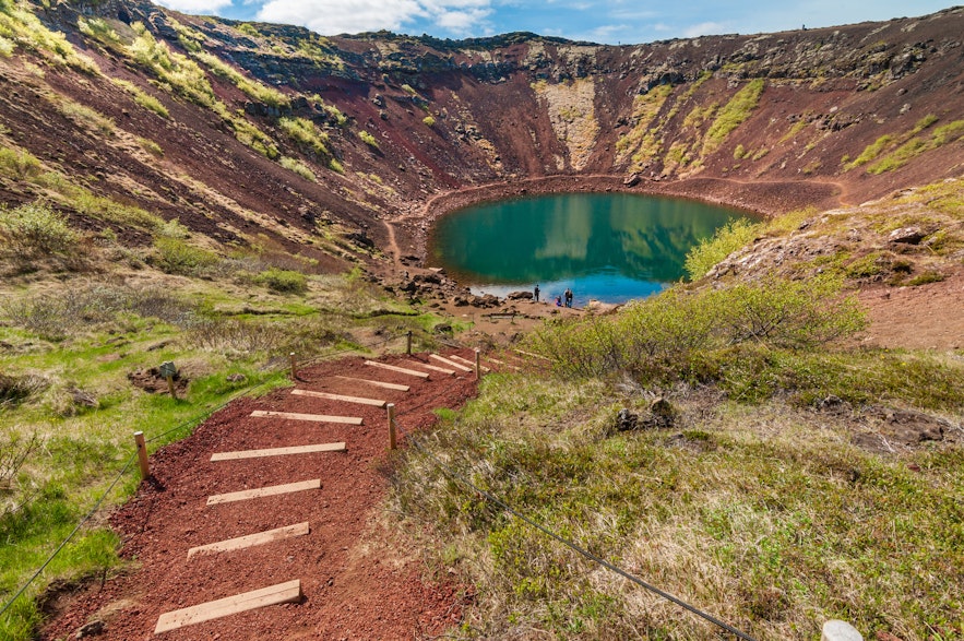 Kerid Crater is often visited by Golden Circle tour groups, and for an obvious reason