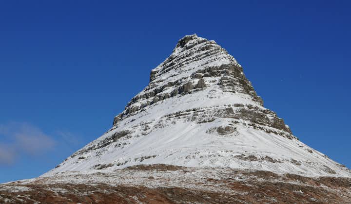 The Kirkjufell mountain, one of the most recognizable mountains in Iceland.