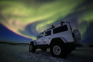 Chase the northern lights in the Icelandic wilderness with this exclusive private Superjeep tour.