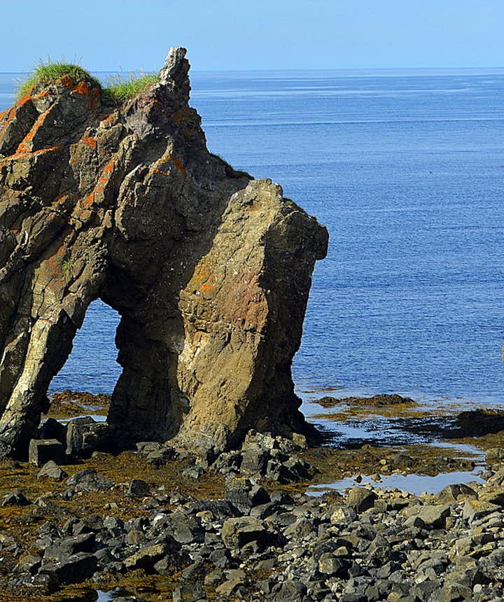 Gatanöf - the Distinctive Arch-Rock on Bakkahöfði Cape in North-Iceland