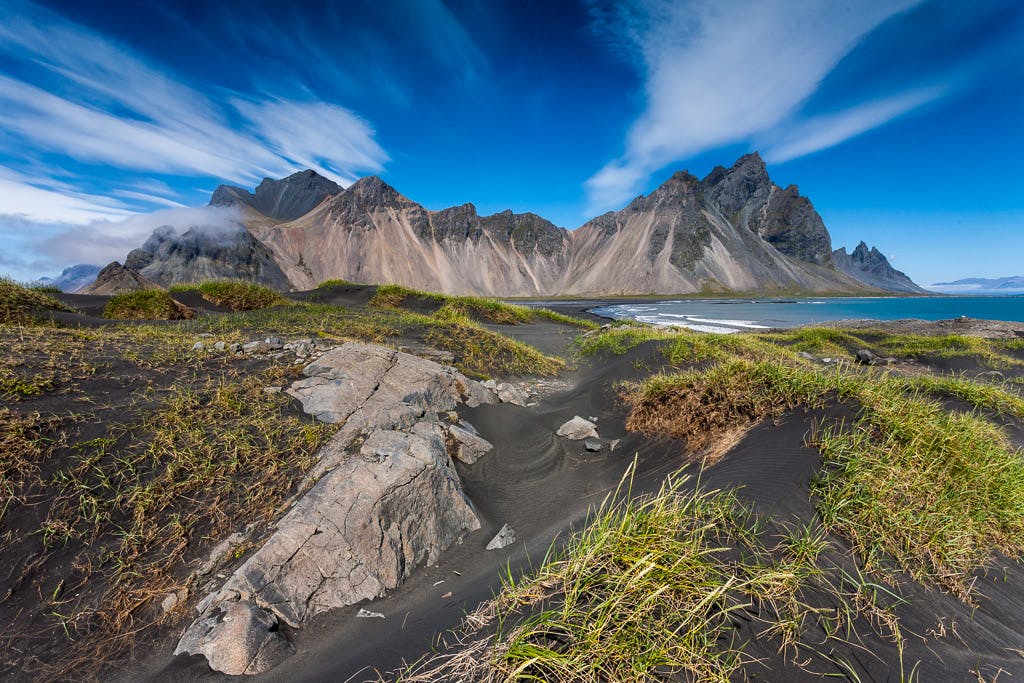 Vestrahorn mountain is located in the South East of Iceland