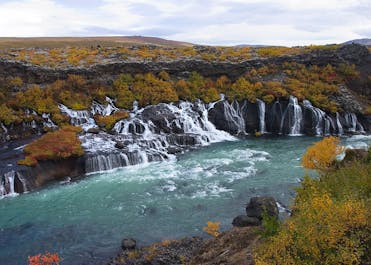 Hraunfossar waterfall in the West of Iceland