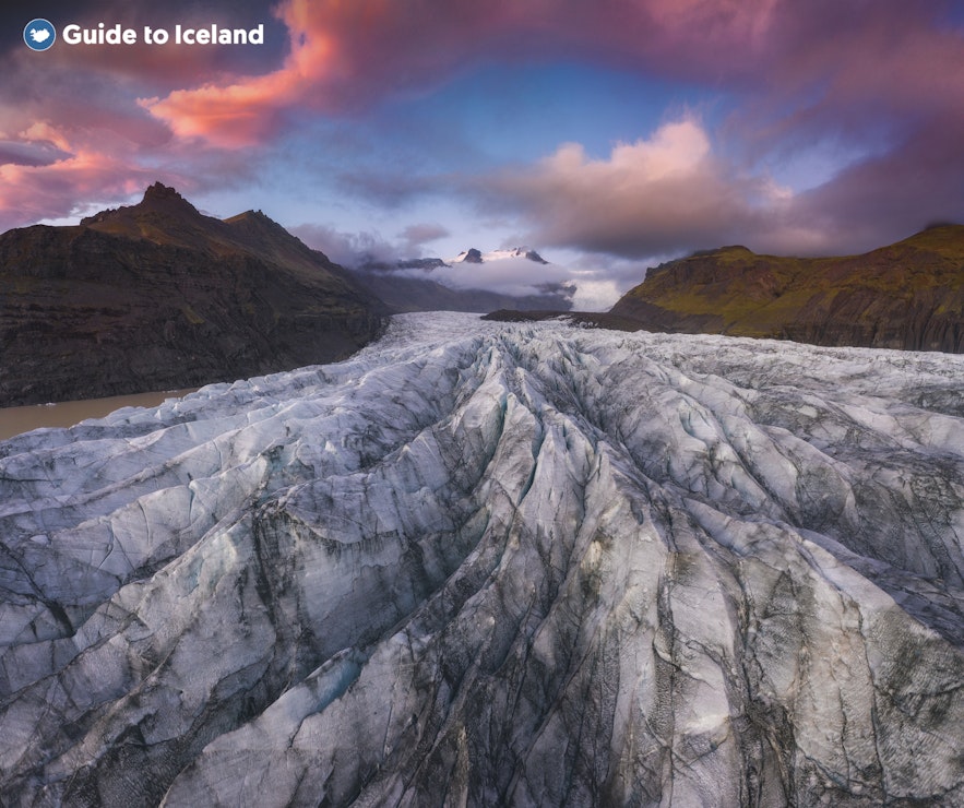 Der Gletscher Svinafellsjökull im Naturschutzgebiet Skaftafell