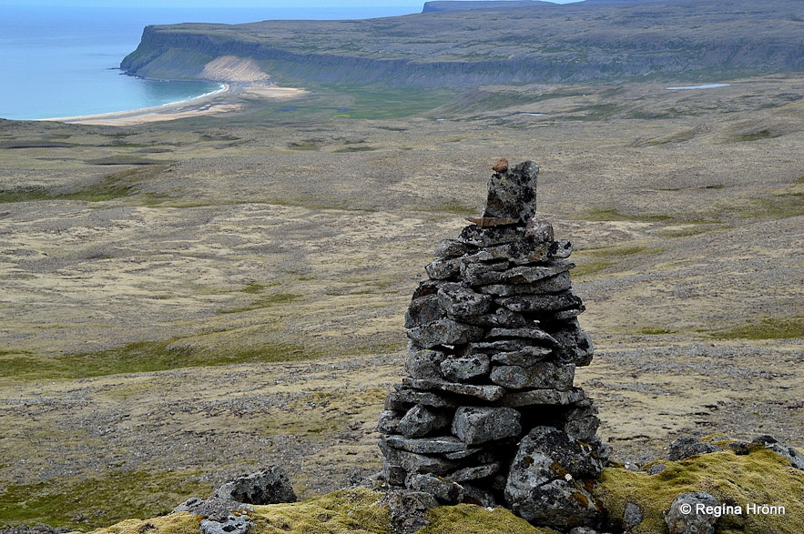 An old cairn close to Látrabjarg in the Westfjords