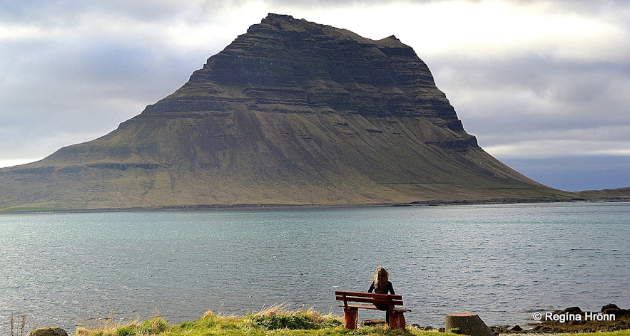 Regína and Mt. Kirkjufell in Grundarfjörður