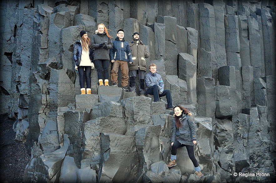 The staff at Guide to Iceland visiting Reynisfjara beach