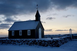 The black church of Budir on the Snaefellsnes Peninsula