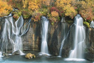 Hraunfoss waterfall in Borgarfjordur