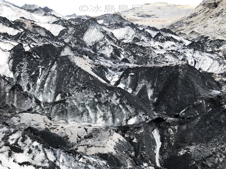 索爾黑馬冰川混合了火山灰