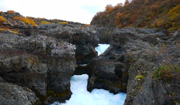 Barnafoss waterfall in West Iceland.