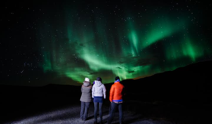 Northern Lights hunters enjoy the view in Iceland.