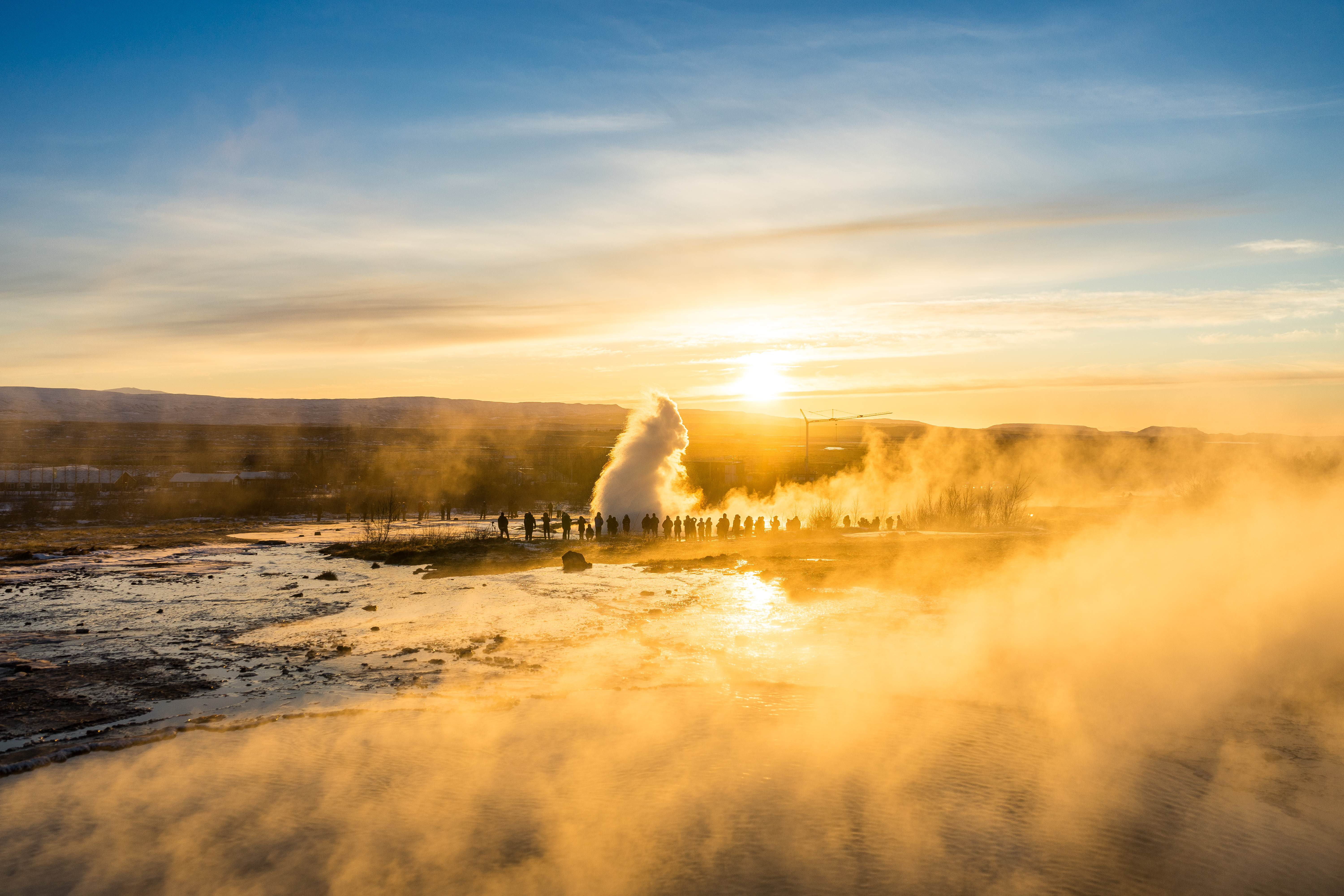 The Geysir Geothermal Area at Golden Hour