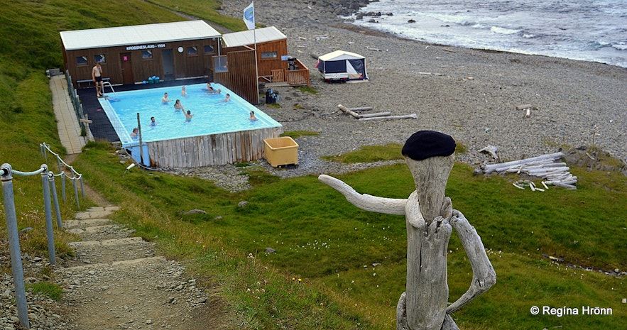 Krossneslaug swimming pool at Strandir in the Westfjords of Iceland
