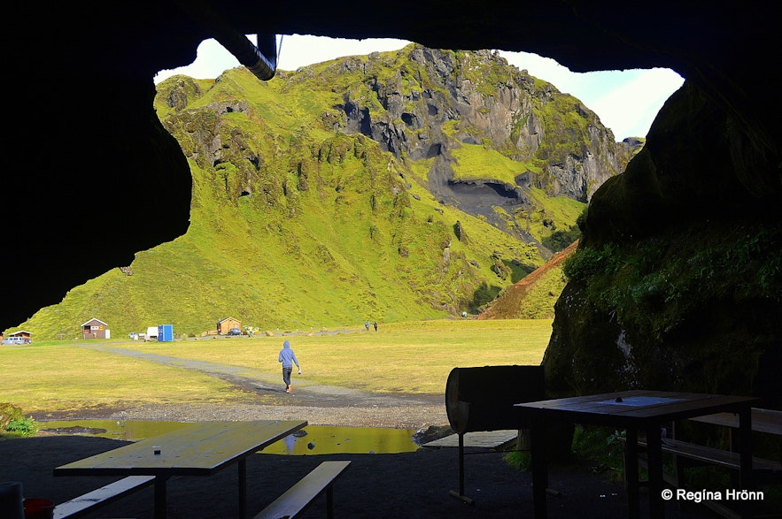 The cave in Þakgil canyon South-Iceland