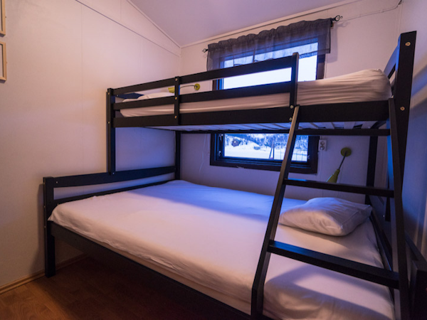 The Volcano Huts have bunk beds in all rooms.