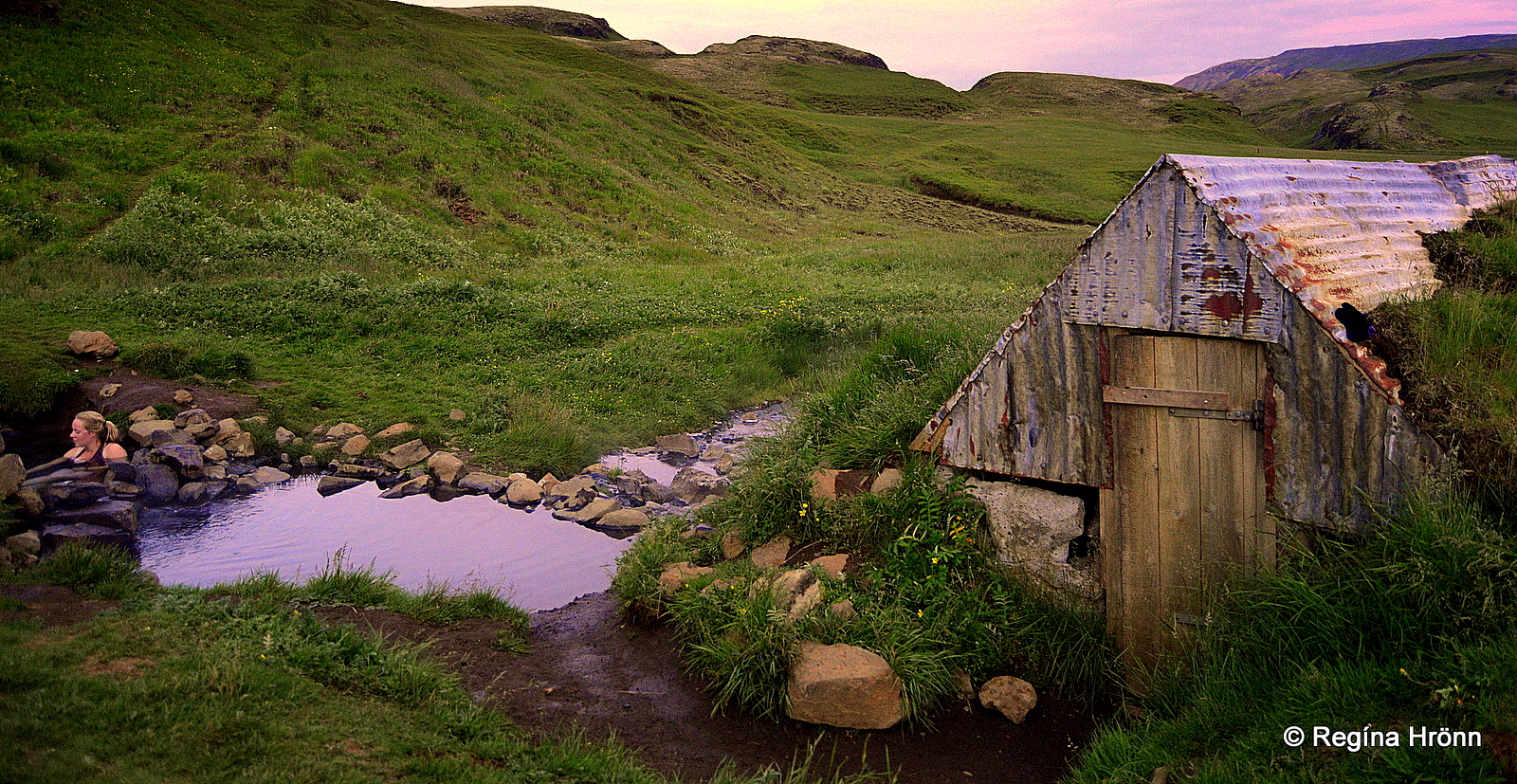 The lovely little Hrunalaug Natural Hot Pool in South Iceland