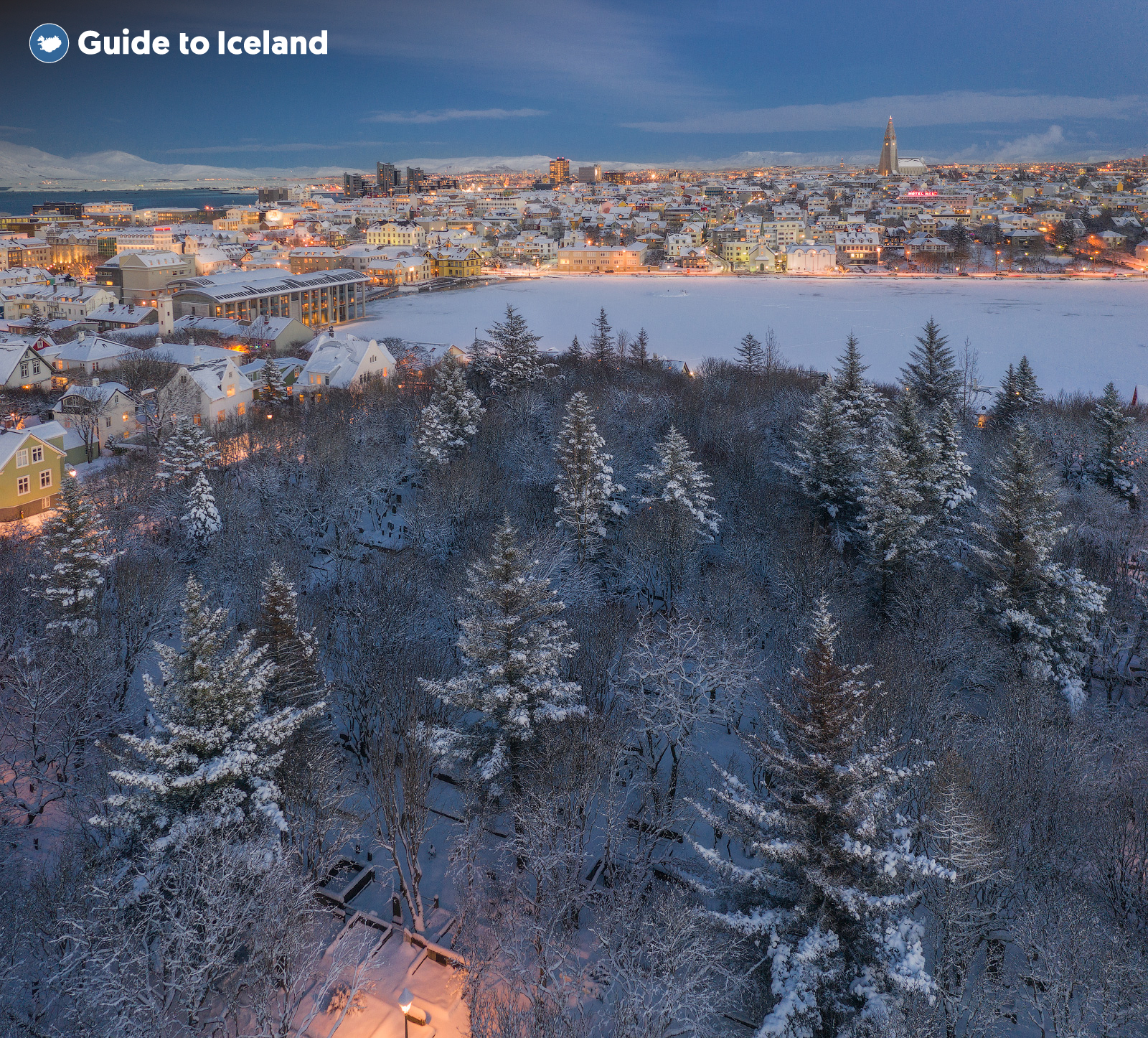 Reykjavík when it's covered in snow and ice during the winter months