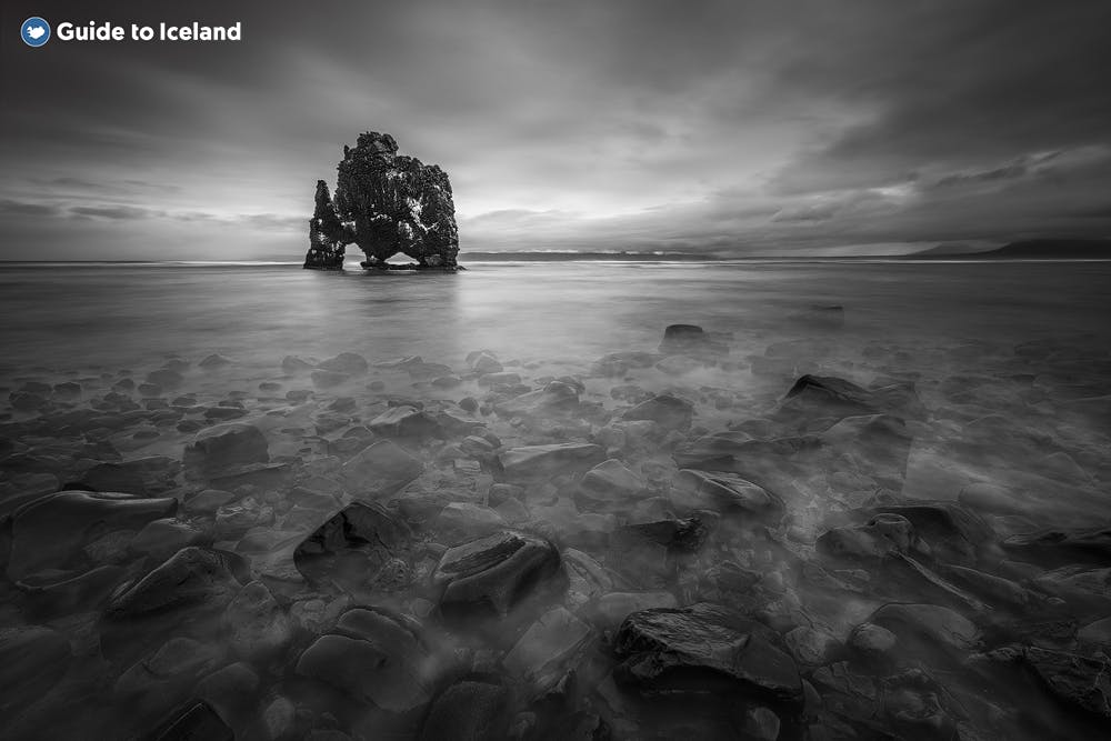 The Hvitserkur rock formation in the west of Iceland.