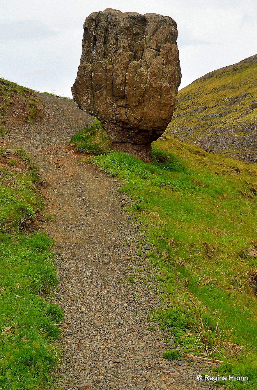 The Peculiar Rock, Steðji-Staupasteinn, in Hvalfjörður in Southwest Iceland