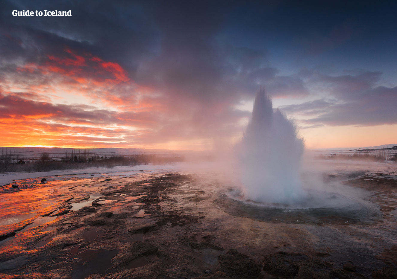 The most active geyser in the Geysir Geothermal Area on the famous Golden Circle Route of Iceland.