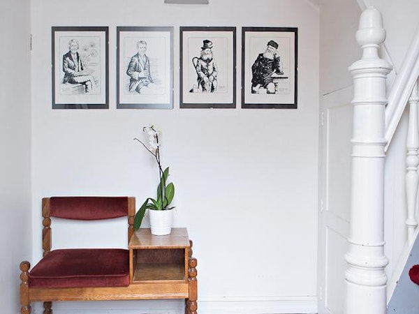 The Brattagata Guesthouse is stylishly decorated with art.