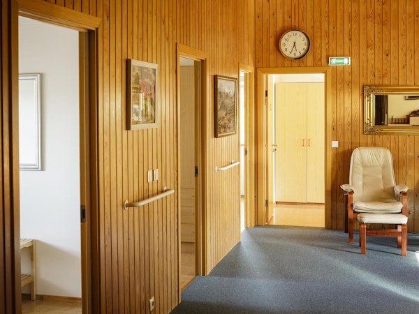South Central Guesthouse has wood panelling within.
