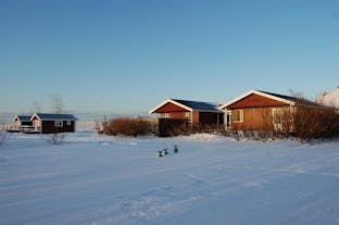Widok na pensjonat Moar położony w nadmorskiej miejscowości Akranes w zachodniej Islandii.