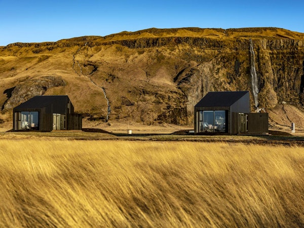 Seljalandsfoss Horizons Lodges are a set of 8 luxury cabins.