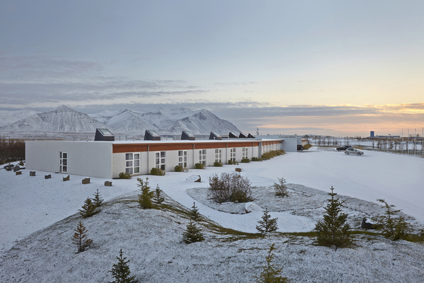 Hotel Hamar is stunning under winter snows in West Iceland.