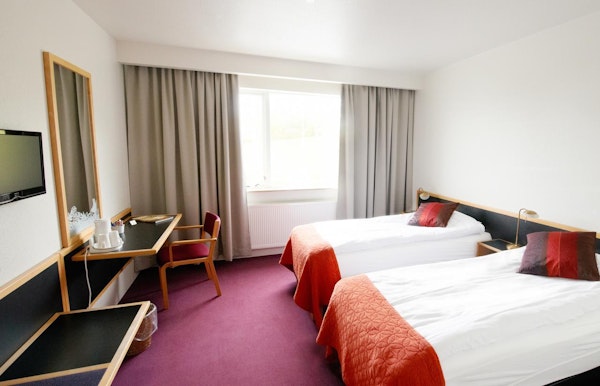 Hotel Varmahlid's spacious twin rooms are great for pairs.