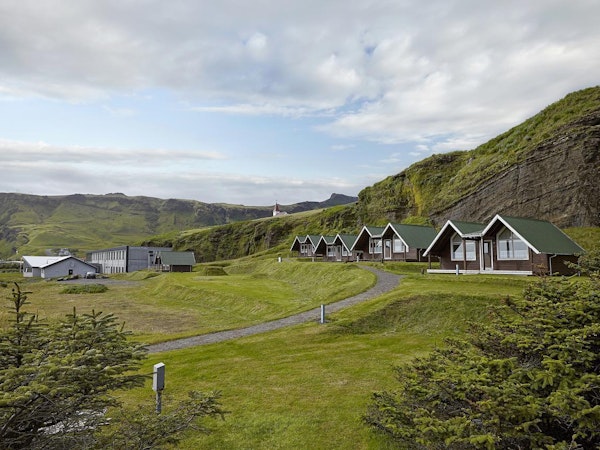 A view of the turf cottages in Vik.