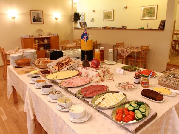 Guesthouse Narfastadir's buffet platter.