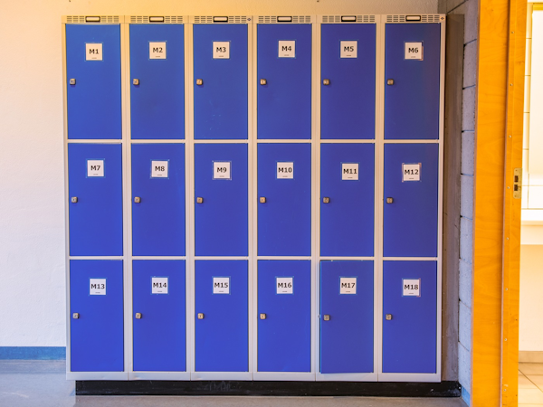 HI Reykjavik City Hostel has lockers with lots of storage space.