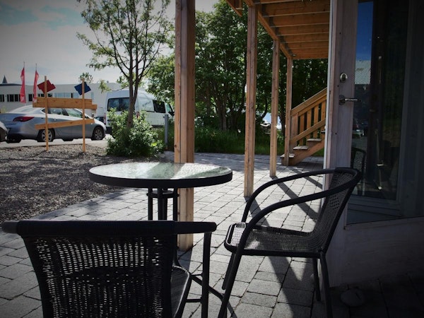Husavik Green Hostel has an outdoor seating area.